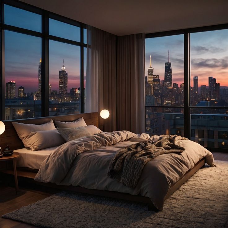 A cozy, well-appointed hotel room managed with Sceneway HMS